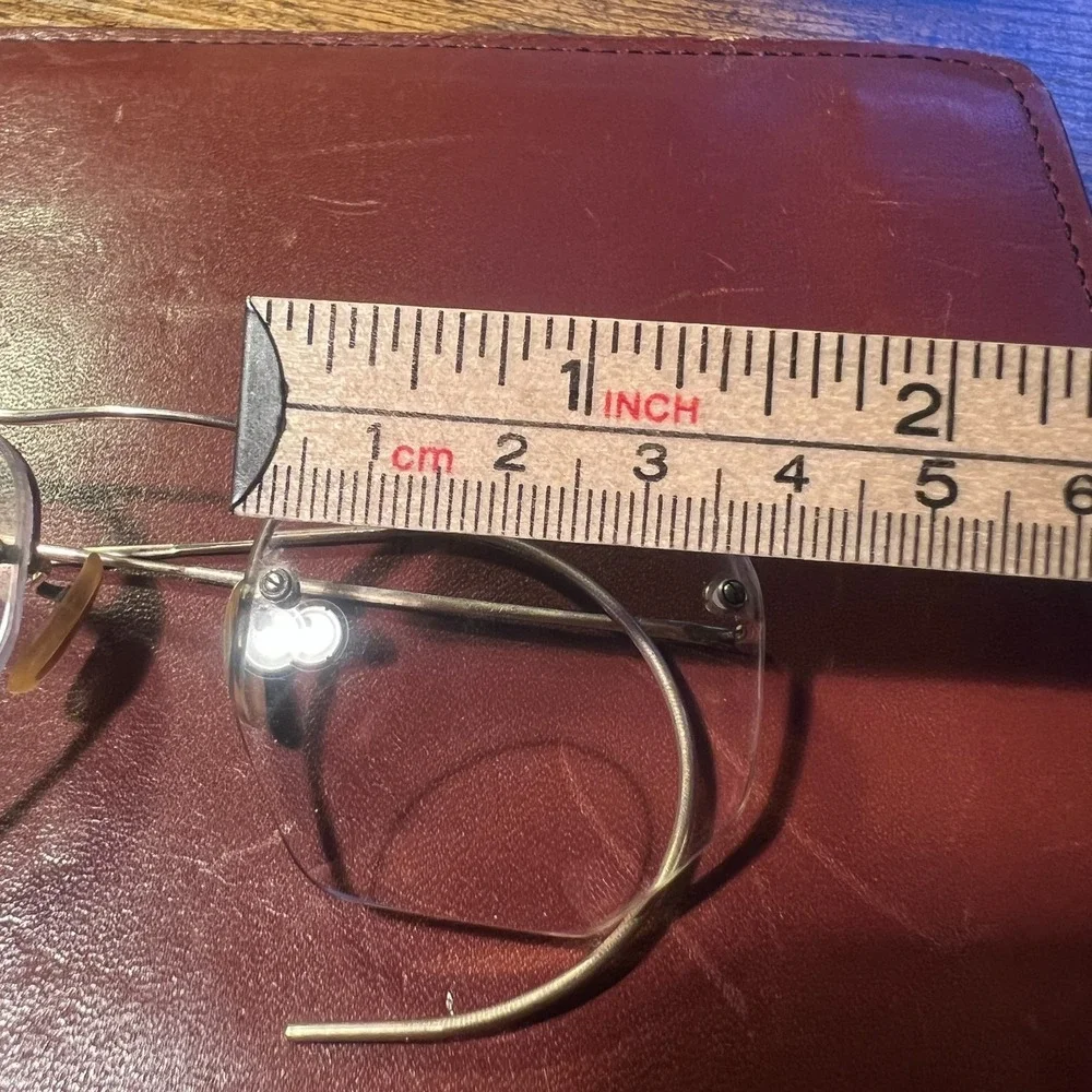 Antique Shuron 1/10 12K Gold Filled Hexagon Wire Rim Eyeglass Frames Vintage